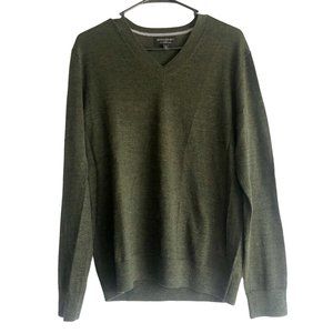 BANANA REPUBLIC Green V Neck Merino Wool Mens Sweater M